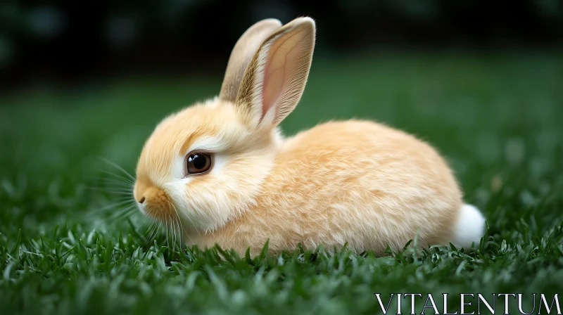 Peaceful Rabbit Portrait in Nature AI Image