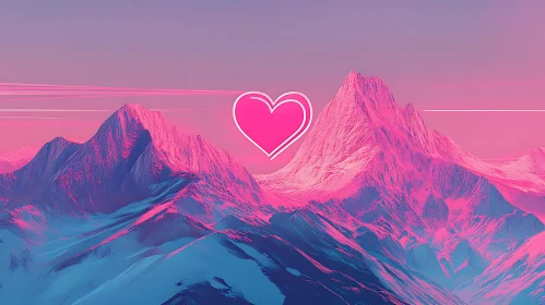 Heart Above Pink Mountains