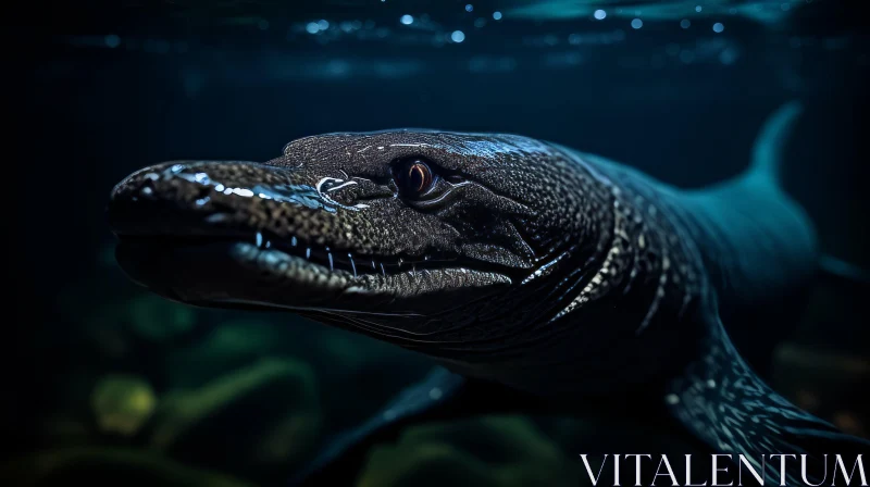 Underwater Majesty: Plesiosaur Shark Close-up AI Image