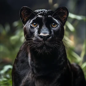 Panther Portrait: Intense Gaze of a Predator