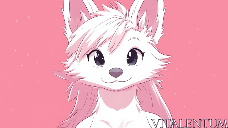 Cute Furry Anime Character with Fluffy Mane AI Image