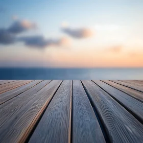 Tranquil Ocean Scene on Wooden Dock