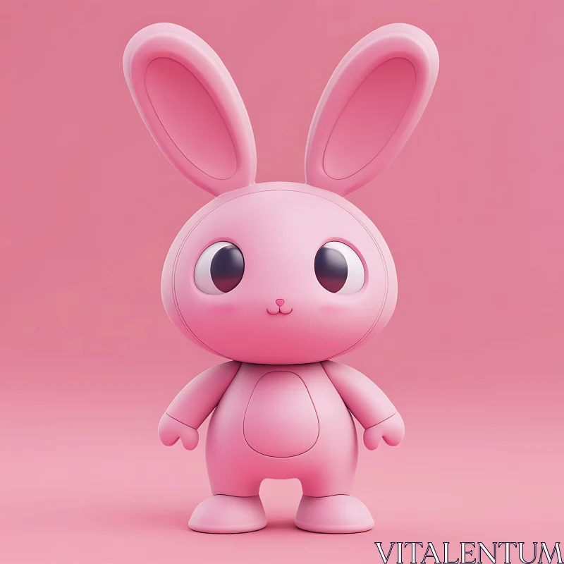 Cute Pink Bunny Toy Design AI Image