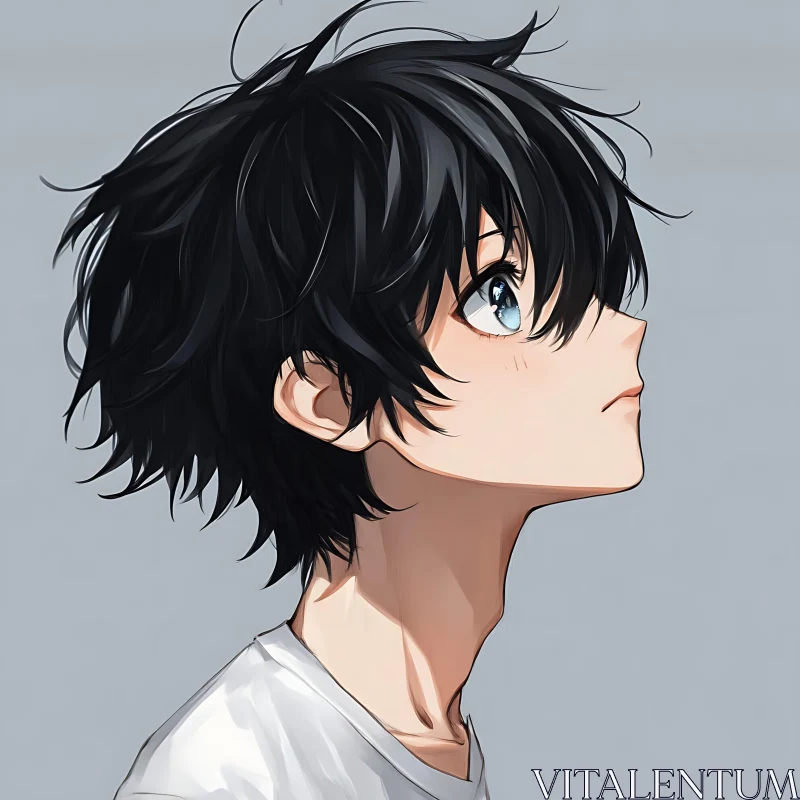 AI ART Profile View of Anime Boy