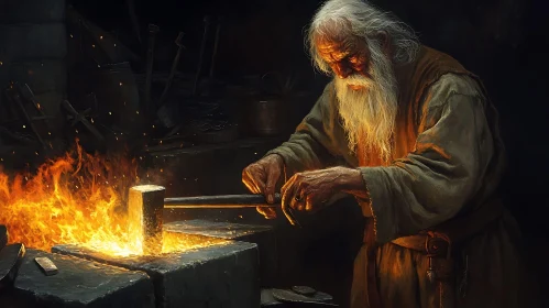 Artisan Blacksmith at Work