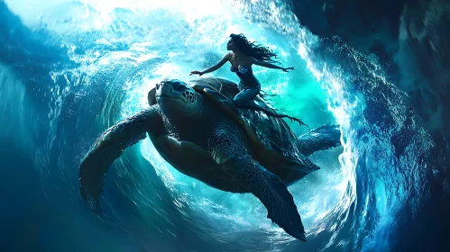 Ocean Ride: Mermaid and Sea Turtle