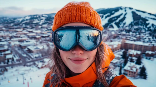 Winter Selfie in Snowy Mountains