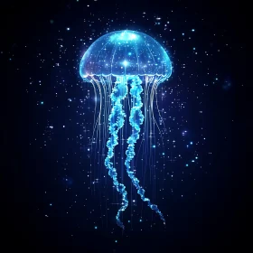 Glowing Jellyfish Amidst Stars