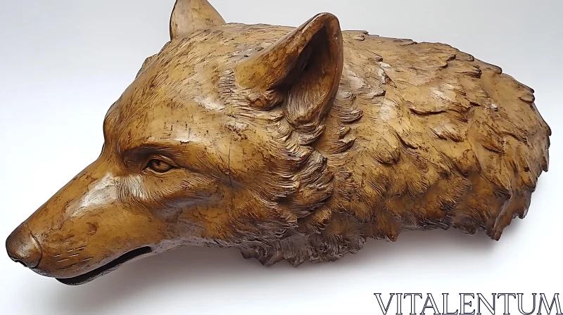 Brown Wolf Sculpture AI Image