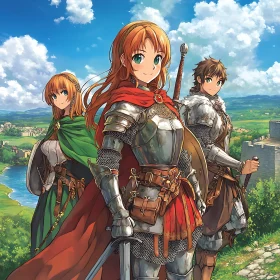 Medieval Anime Knights in Stunning Countryside