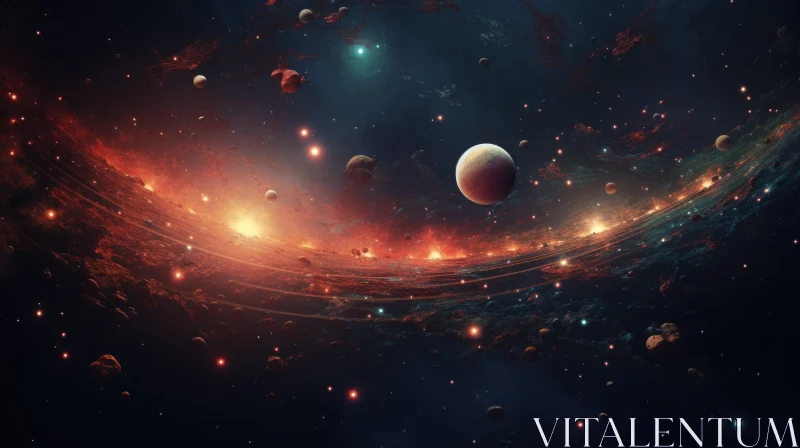 Abstract Futuristic Galaxy Wallpaper: Explore the Cosmos AI Image