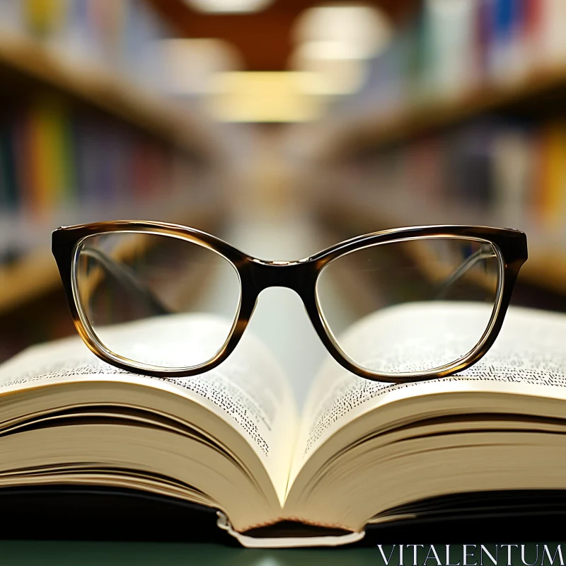 Spectacles and Book Study AI Image