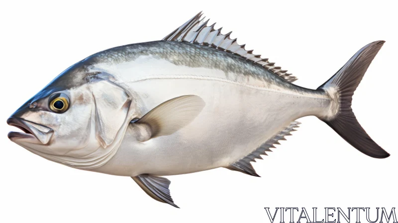 Indigo and Silver Lechwy Seabream on White Background AI Image