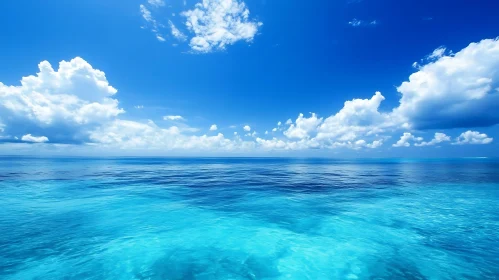 Turquoise Sea and Cloudy Sky