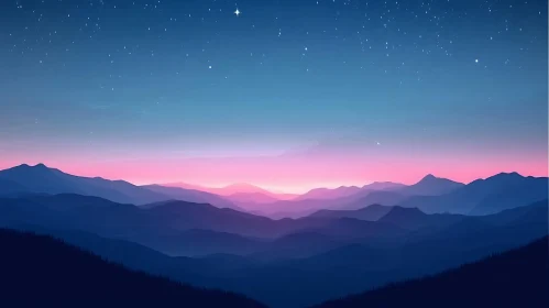 Tranquil Mountain Range at Twilight