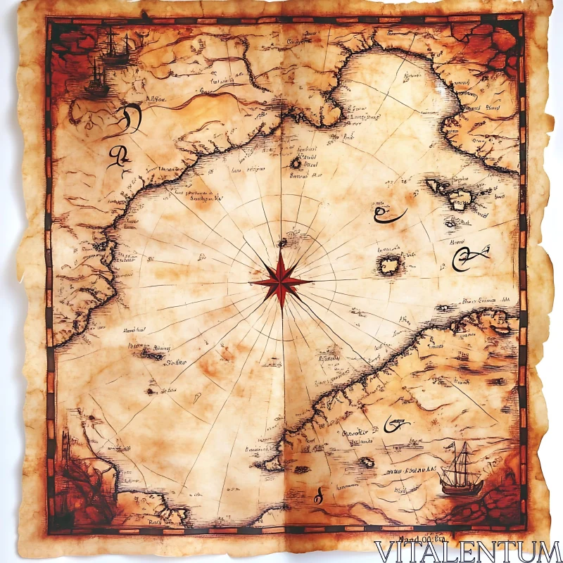 Vintage Navigation Chart AI Image