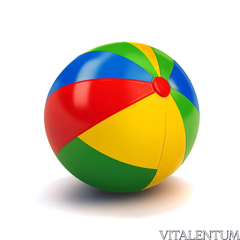 Multicolored Beach Ball AI Image