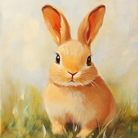 Gentle Bunny in Meadow Artwork