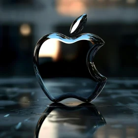 Sleek Glass Apple Logo