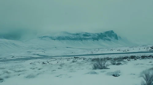 Winter Mountainscape with Road