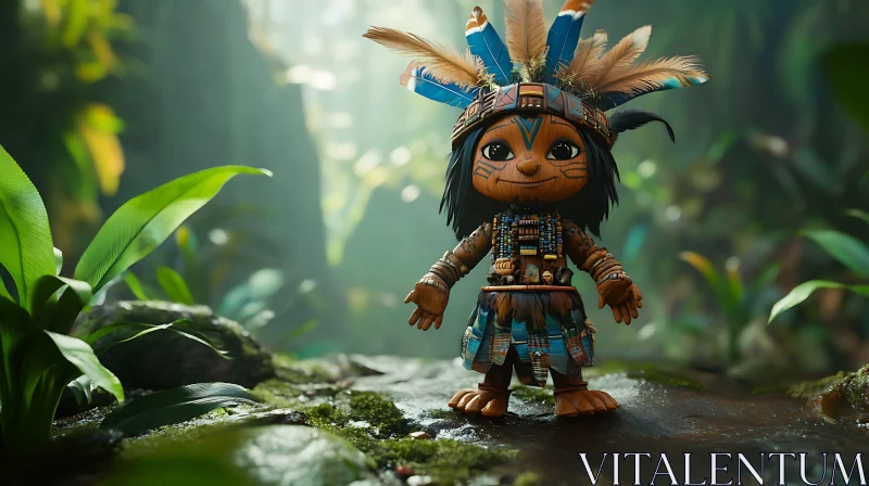 Doll in Native American Costume AI Image