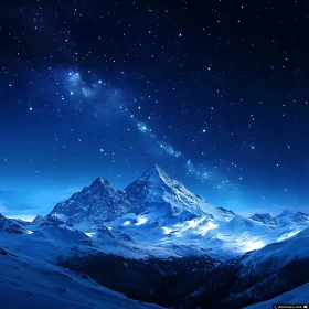 Celestial Night Over Mountain Peaks