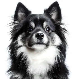 Adorable Fluffy Dog Portrait on White Background