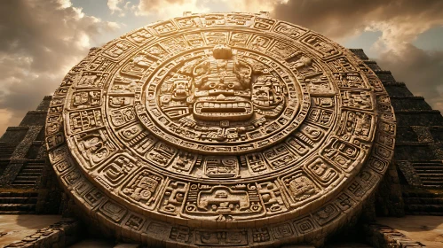 Monumental Aztec Stone Disc