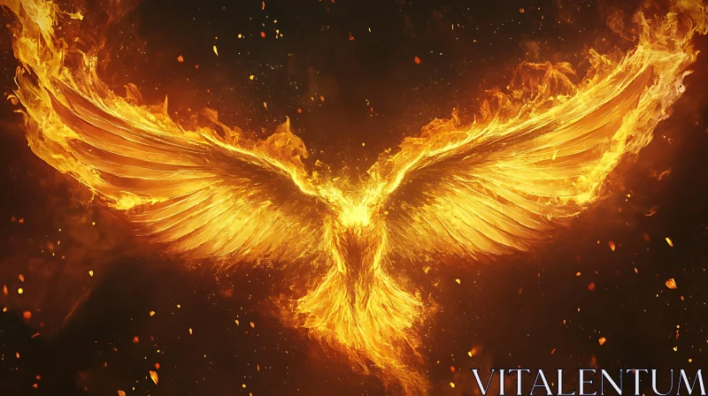 Phoenix Ablaze: Wings of Fire and Rebirth AI Image