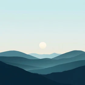 Tranquil Blue Mountains Landscape