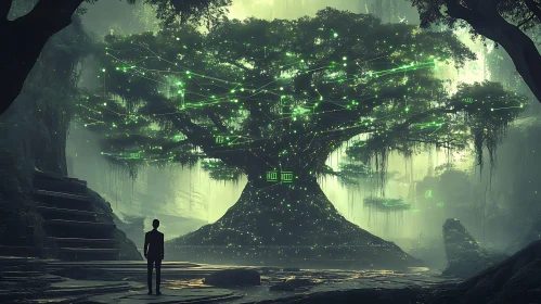 Mystical Green Tree Digital Art