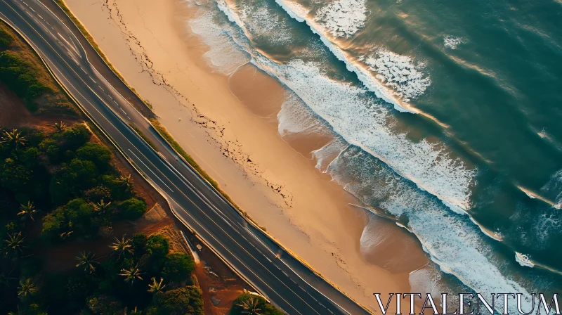 AI ART Seaside Road Aerial View