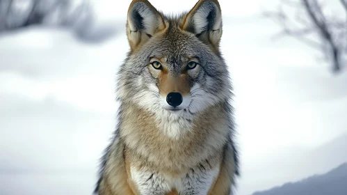 Winter Coyote Close-Up