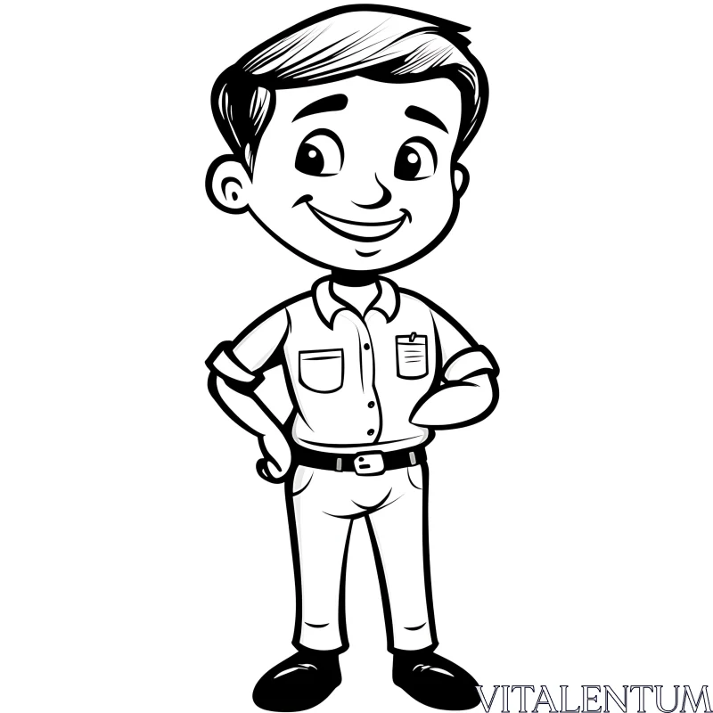 AI ART Smiling Man Cartoon Character