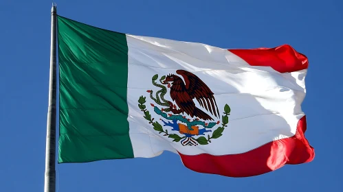 Mexican National Flag in the Sky