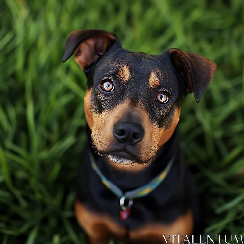 Attentive Dog in Nature AI Image