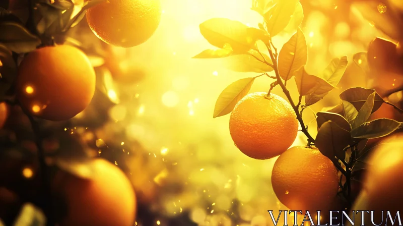 AI ART Luminous Citrus Fruits in Natural Setting