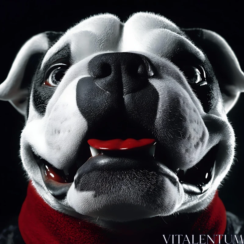 Detailed Dog Portrait with Black Background AI Image