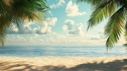 Peaceful Seascape with Palm Trees