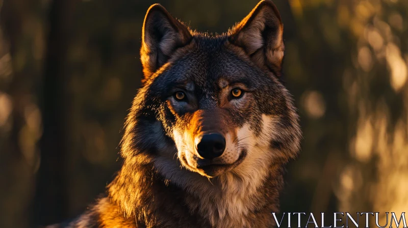 AI ART Majestic Wolf Gaze