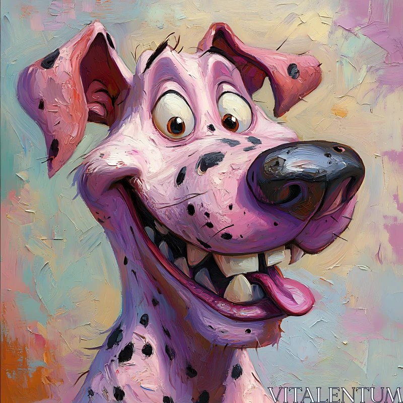 Playful Dog in Artistic Paint AI Image