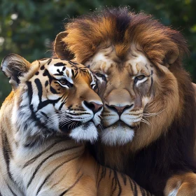 Portrait of a Lion and Tiger