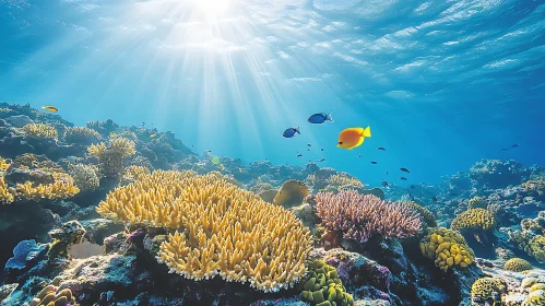 Underwater World with Colorful Corals