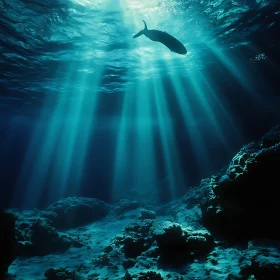 Underwater Whale with Sunlight