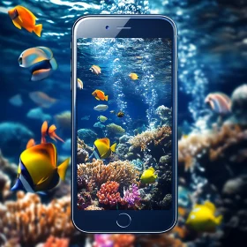 Aquatic Life on Mobile Screen