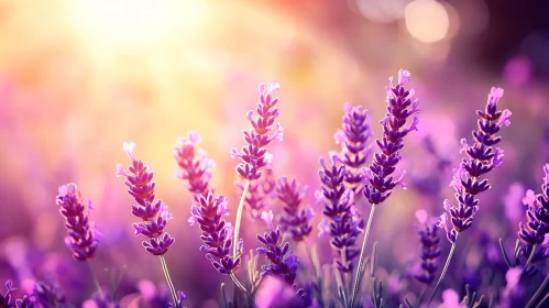 Peaceful Lavender Flowers in Radiant Sunlight