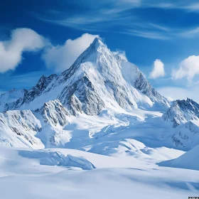 Winter Mountain Landscape with Snow