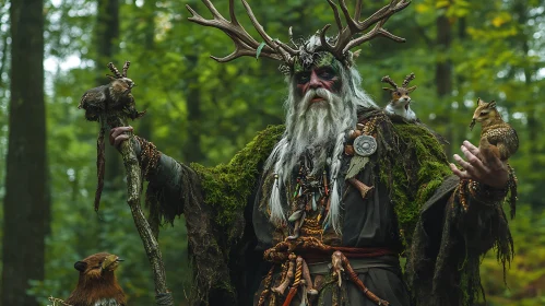 Ancient Forest Guardian with Squirrels