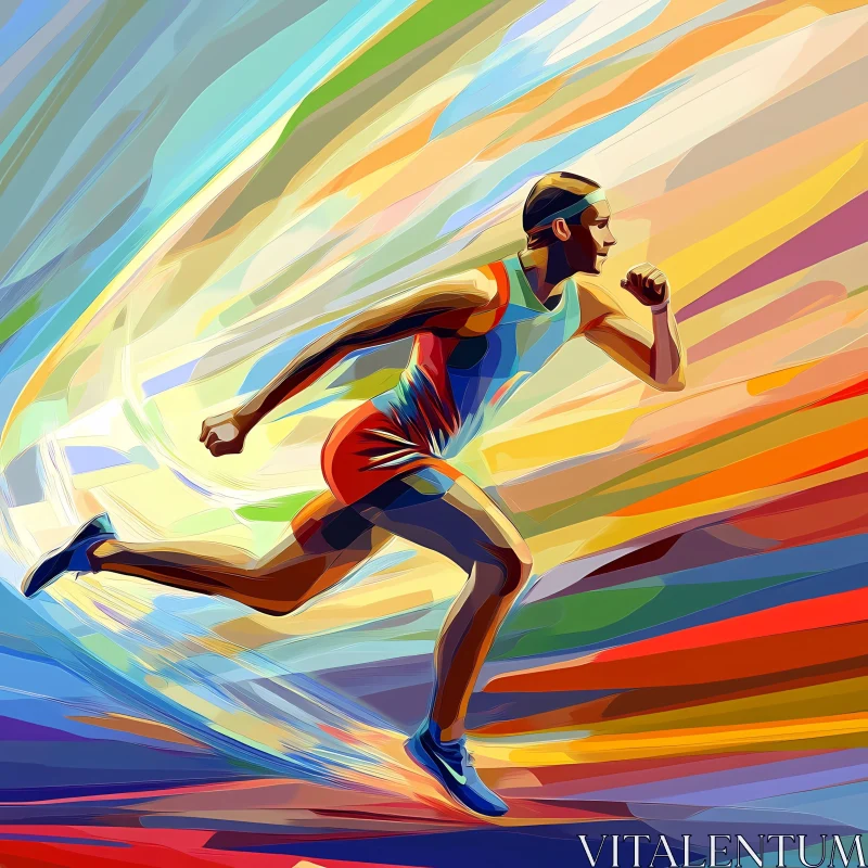 Abstract Athletics: The Essence of Speed and Motion AI Image