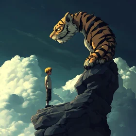 Cartoon Tiger Confrontation